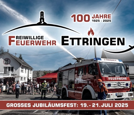 Plakat 100 Jahre FFW Ettringen, © FFW Ettringen