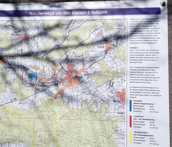 Boos Karte Wanderweg am Jugendheim, © Foto: Svenja Schulze-Entrup, Quelle: Touristik-Büro Vordereifel