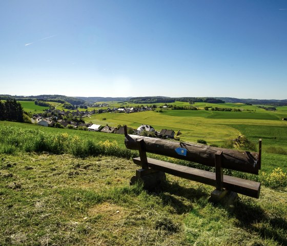 Der Blick vom Sonnenrundweg auf Herresbach, © Laura Rinneburger