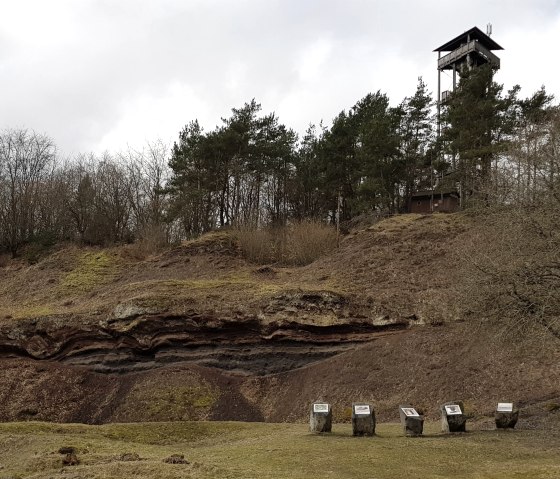 Kraterwand mit Blick auf den Booser Eifelturm, © Svenja Schulze-Entrup